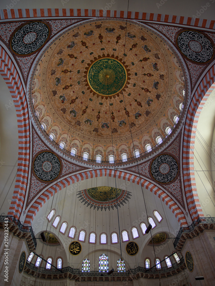 interior view from süleymaniye mosque, in istanbul