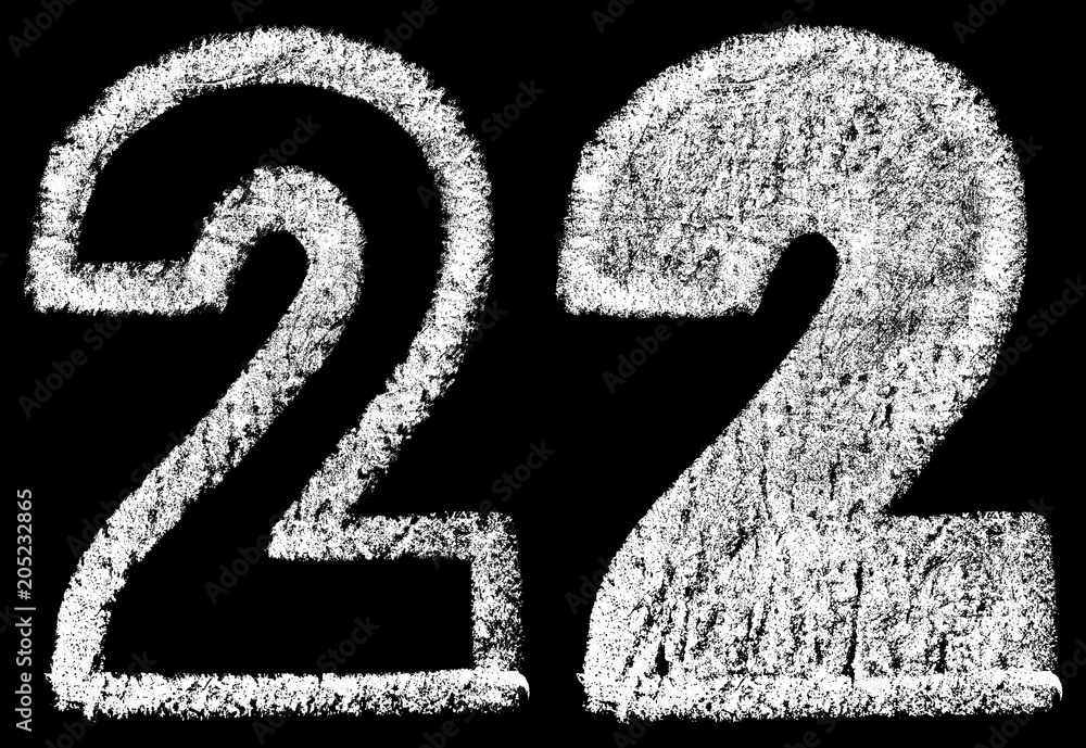 handwritten white chalk arabic number 2 isolated on black background, hand-drawn chalk numerals, stock illustration handwritten white chalk arabic number 2 isolated on black background, hand-drawn chalk numerals, stock illustration