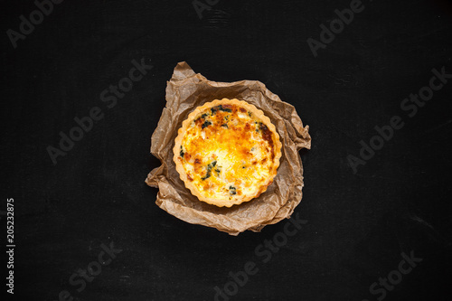 kish with onions and cheese