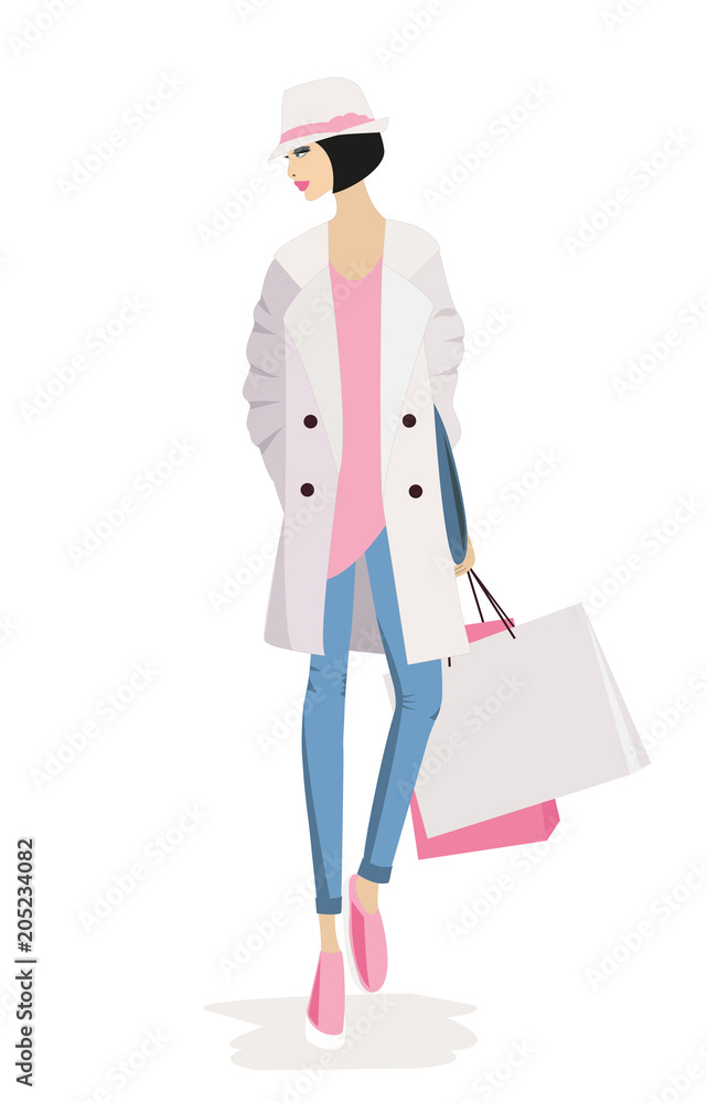 Fashion stylish woman shopping Fashion stylish woman shopping