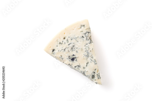 Cheese with mold isolated on white background