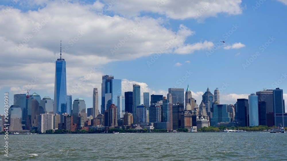 Stadtpanorama von New York, Skyline, Blick auf Hochhäuser