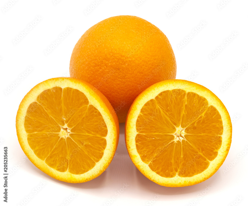 fresh organic orange fruit cutting isolate on white background. fresh organic orange fruit cutting isolate on white background.