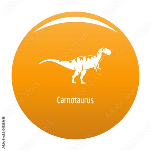 Carnotaurus icon. Simple illustration of carnotaurus vector icon for any design orange