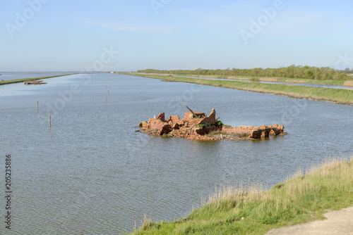 Wallpaper Mural ruins of bricks building in the lagoon, Comacchio, Italy Torontodigital.ca