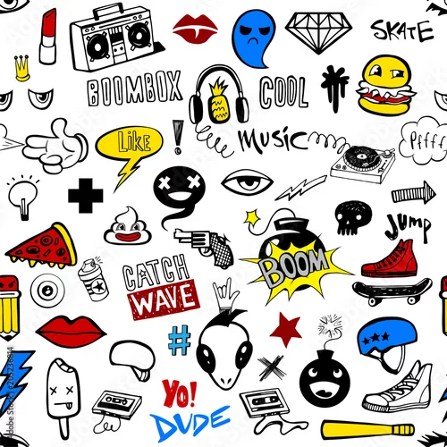 Tapety Wzór z gryzmoły nastolatki Hipsters