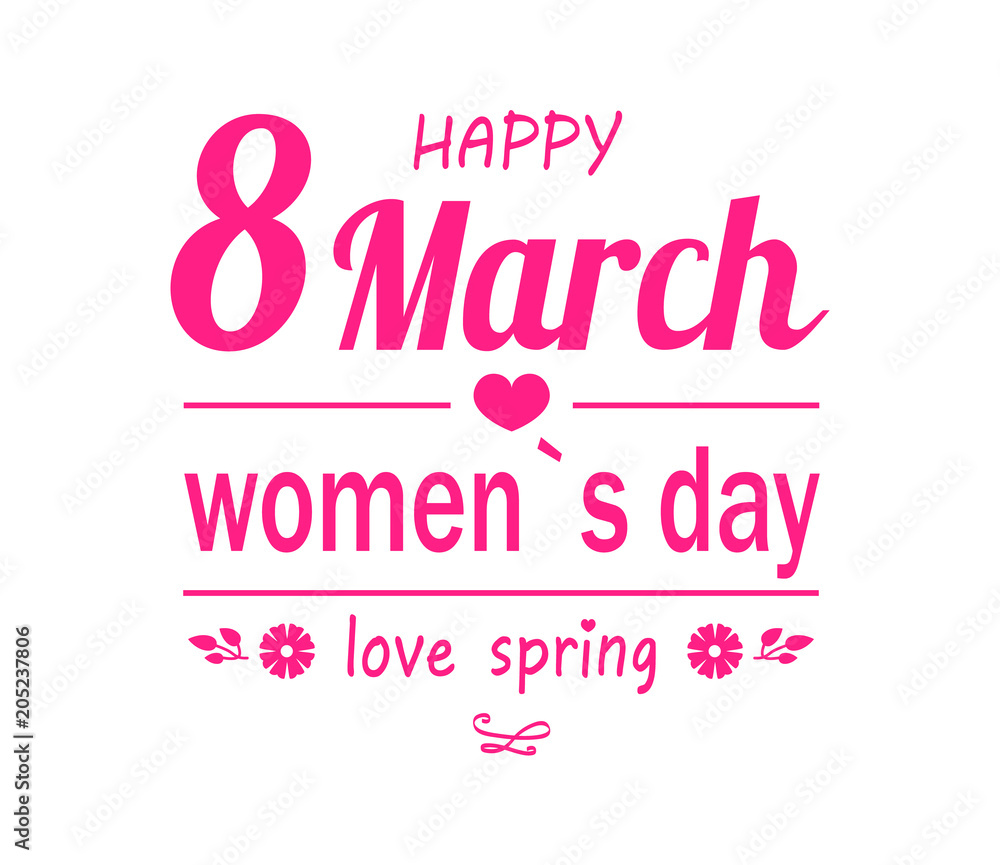 Love Spring Happy 8 March Womens Day Greeting Card Love Spring Happy 8 March Womens Day Greeting Card