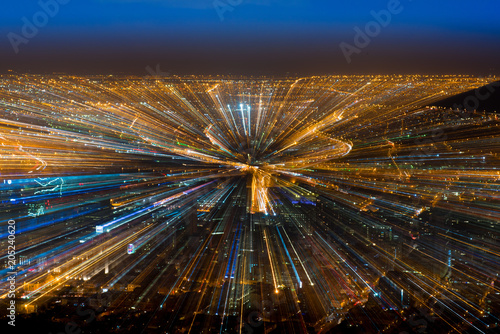 Cape Town at night from Signal Hill abstract