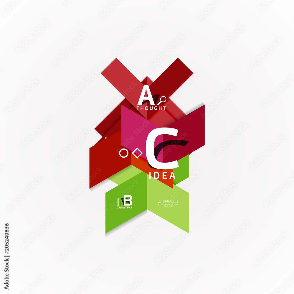 Paper infographic banner template with a b c options, infographics elements Paper infographic banner template with a b c options, infographics elements