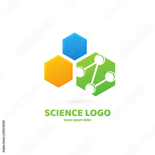 Illustration of business logotype science.