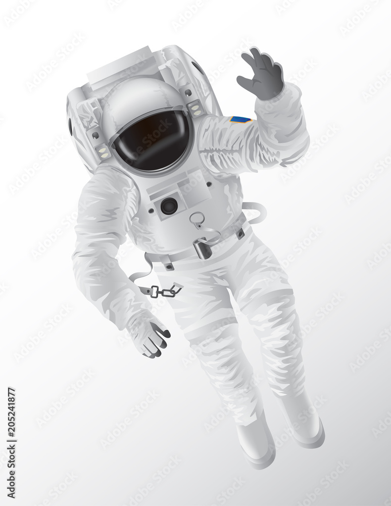 Professional Spaceman in Modern Pressure Suit
