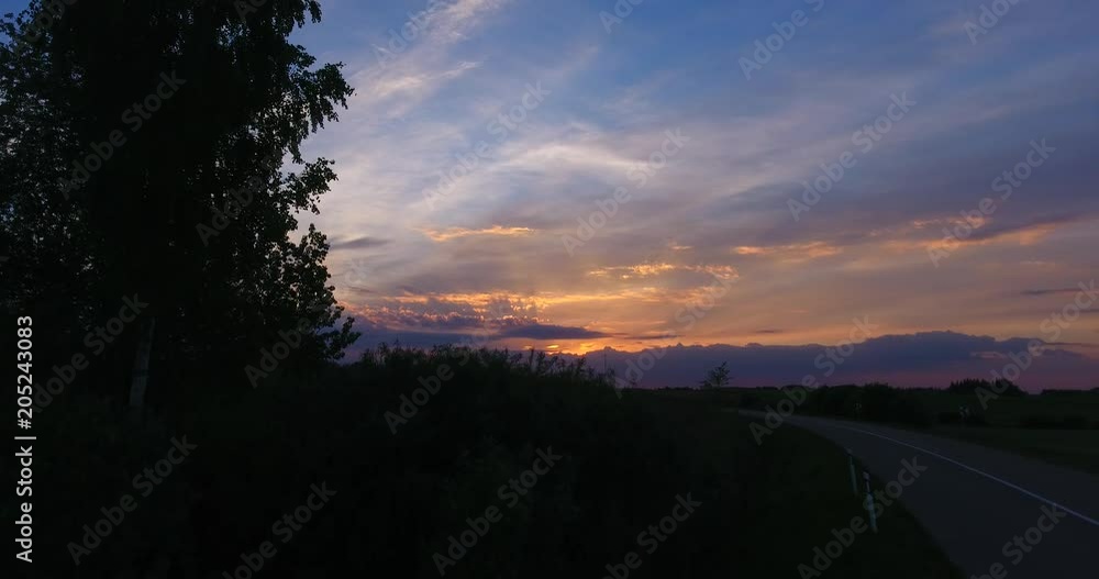 Aerial view of a beautiful countryside scene at sunset - 7 Aerial view of a beautiful countryside scene at sunset - 7