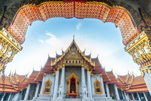 Marble temple in Bangkok, Thailand photo