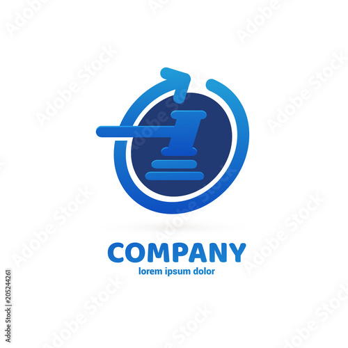 Illustration of business logotype bidding and auction.