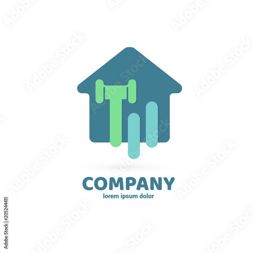 Illustration of business logotype bidding and auction.