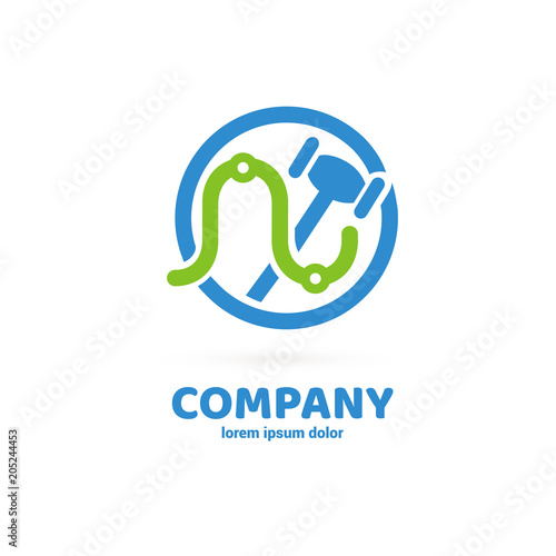 Illustration of business logotype bidding and auction.