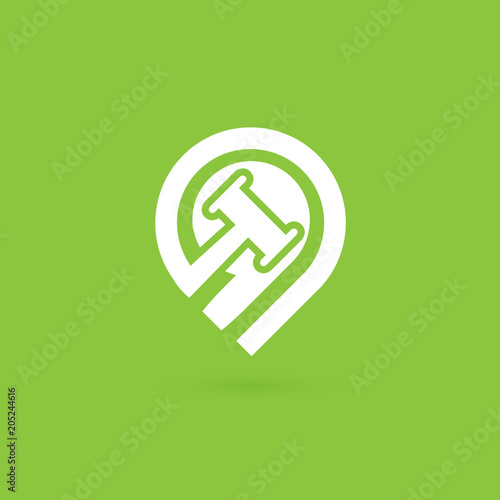 Illustration of business logotype bidding and auction.