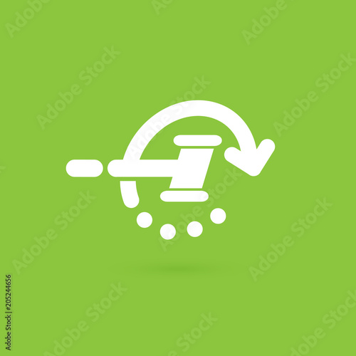 Illustration of business logotype bidding and auction.