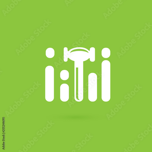 Illustration of business logotype bidding and auction.