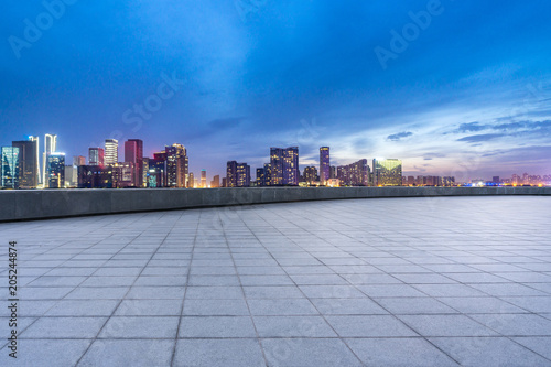 city skyline with empty floor © THINK b