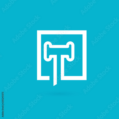 Illustration of business logotype bidding and auction.