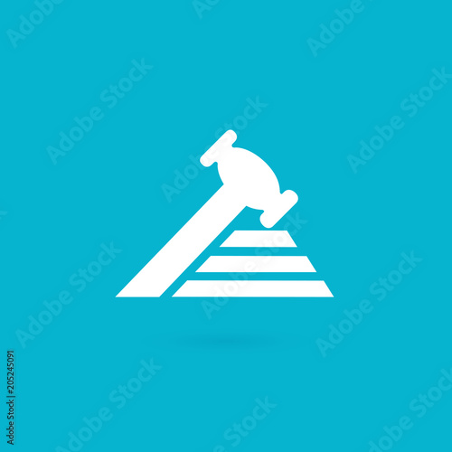 Illustration of business logotype bidding and auction.