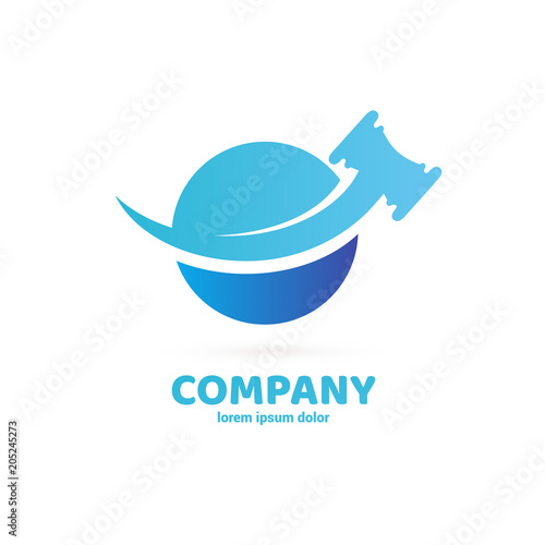 Illustration of business logotype bidding and auction.