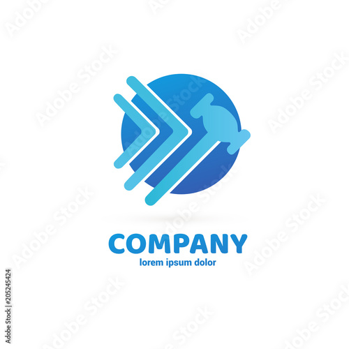 Illustration of business logotype bidding and auction.