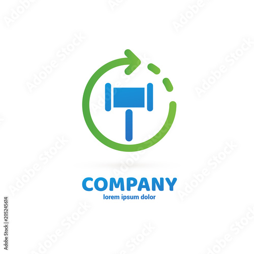 Illustration of business logotype bidding and auction.