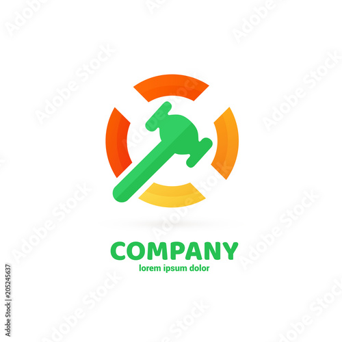 Illustration of business logotype bidding and auction.