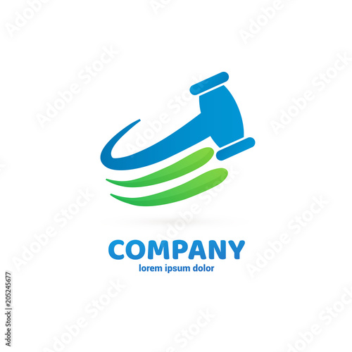 Illustration of business logotype bidding and auction.