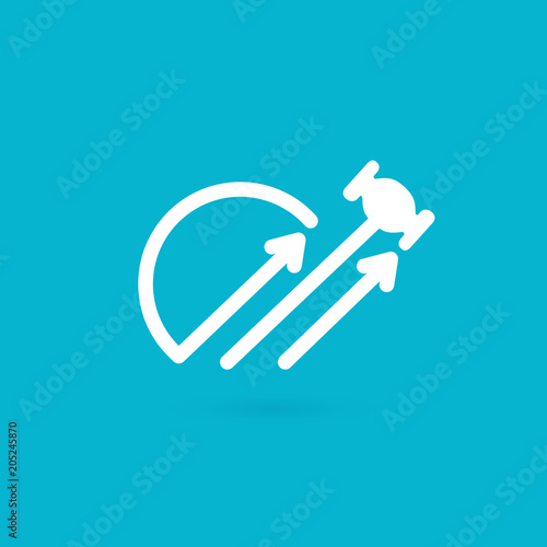 Illustration of business logotype bidding and auction.