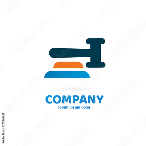 Illustration of business logotype bidding and auction.