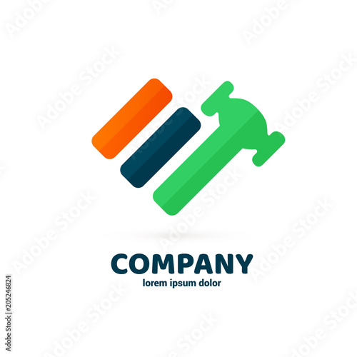 Illustration of business logotype bidding and auction.