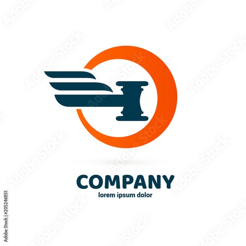 Illustration of business logotype bidding and auction.