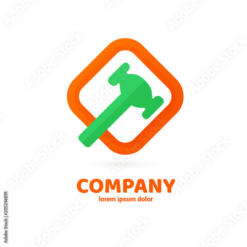 Illustration of business logotype bidding and auction.