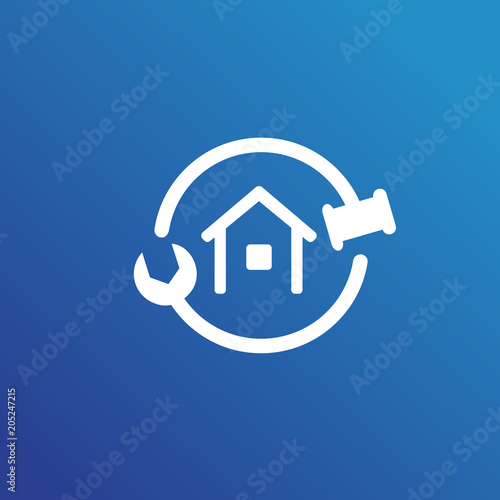 Logo design abstract home repair vector template.