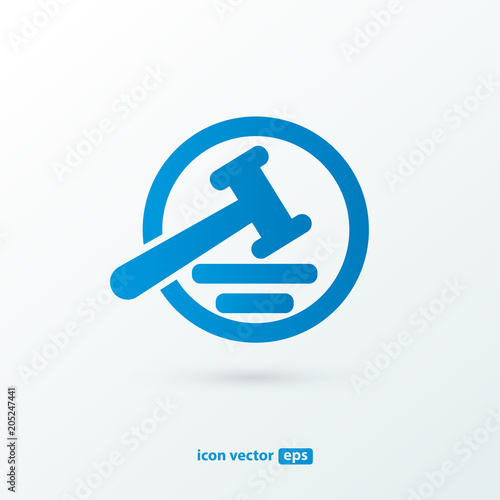 Illustration of business logotype bidding and auction.