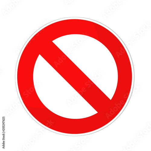 prohibited sign flat design on white, stock vector illustration