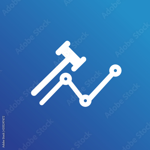 Illustration of business logotype bidding and auction.