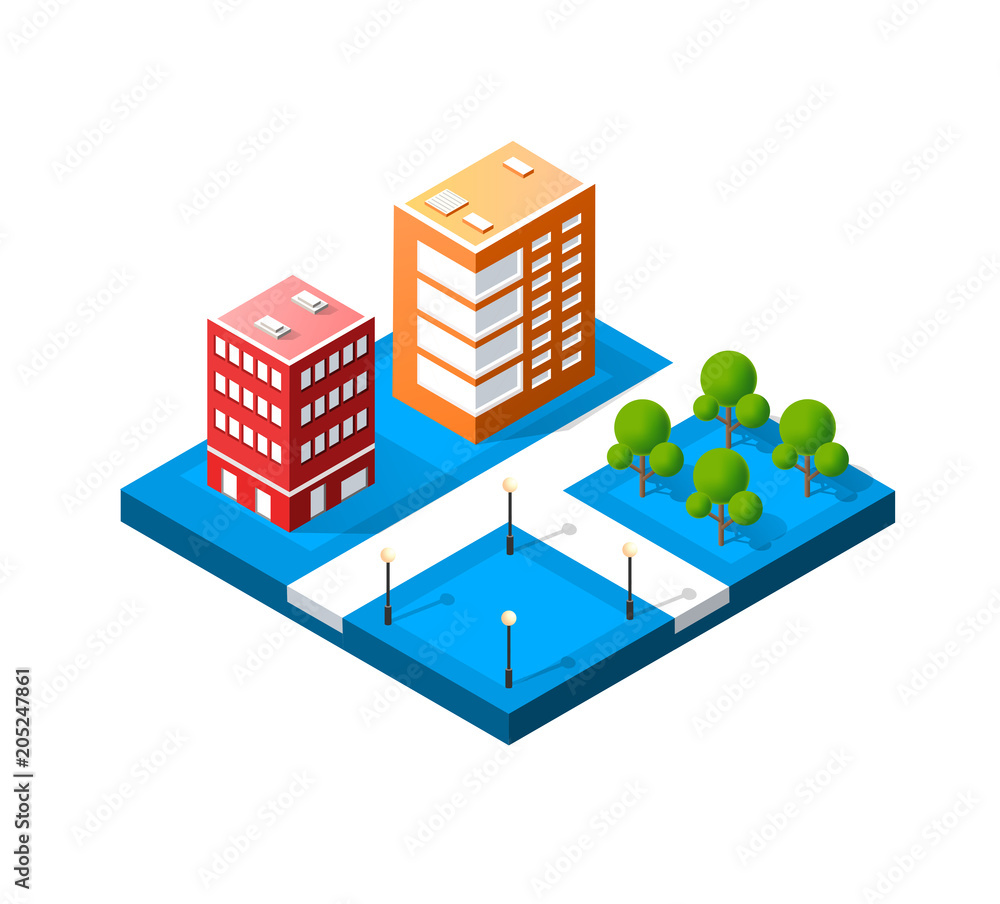 Colorful 3D isometric city Colorful 3D isometric city