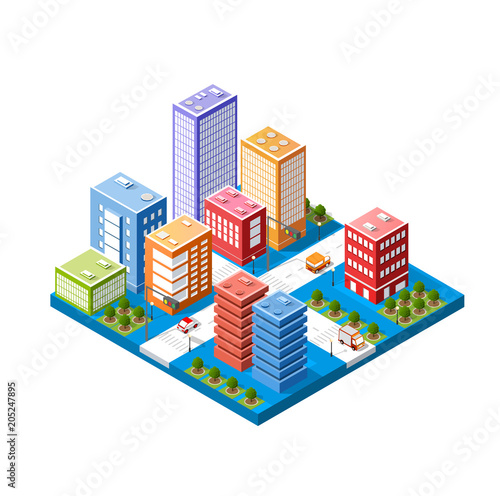 Colorful 3D isometric city