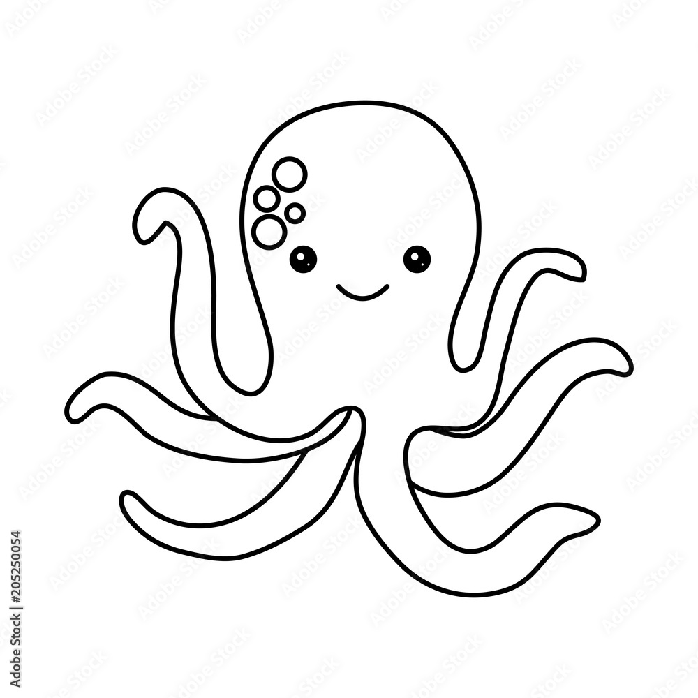 cute octopus icon over white background, vector illustration cute octopus icon over white background, vector illustration
