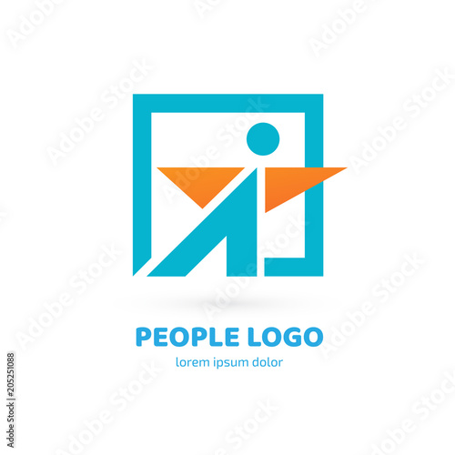 Logo design abstract people vector template.