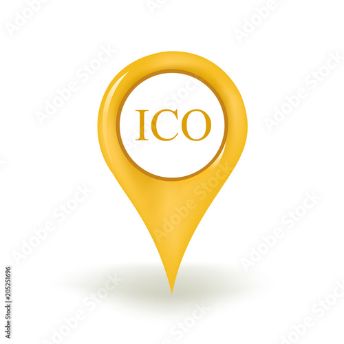 ICO Initial Coin Offering  Map Pin