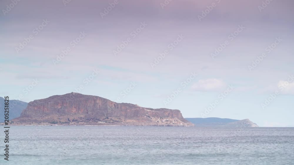 Greek island Monemvasia, Greece Peloponnese Lakonia, Time lapse Greek island Monemvasia, Greece Peloponnese Lakonia, Time lapse