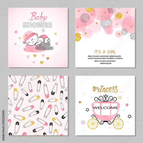 Baby Shower girl vector set...