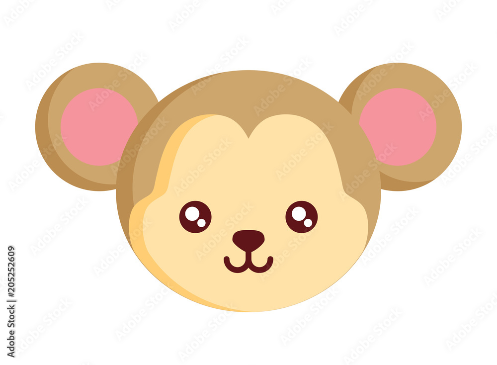 cute monkey icon over white background, colorful design. vector illustration cute monkey icon over white background, colorful design. vector illustration