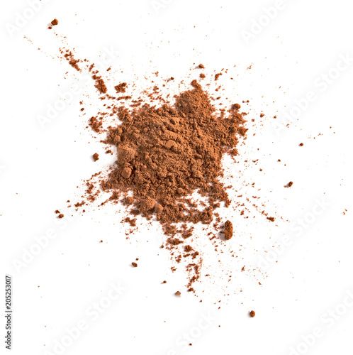 chocolate powder isolated on white background