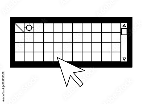 menu color palette graphic design with arrow pointer design vector illustration